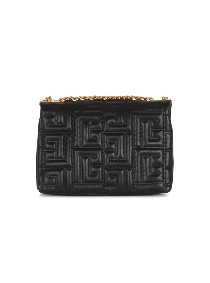 1945 Soft Medium Bag In Quilted Leather Black Women Balmain Crossbody Bags