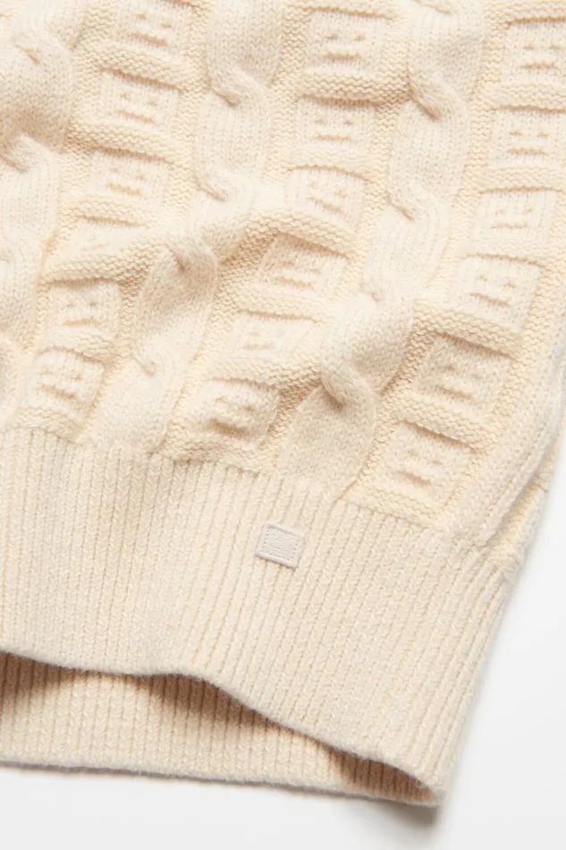 Acne Studios Cable Wool Sleeveless Jumper Oatmeal Melange Women Knitwear Acne Studios Cable Wool Sleeveless Jumper Oatmeal Melange Women Knitwear