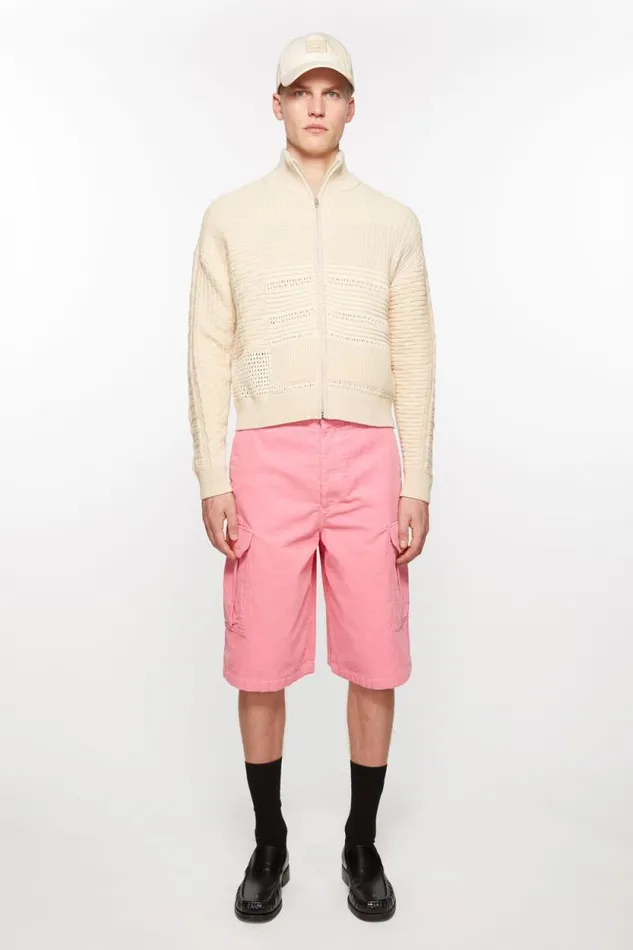 Acne Studios Corduroy Shorts Tango Pink Men Shorts
