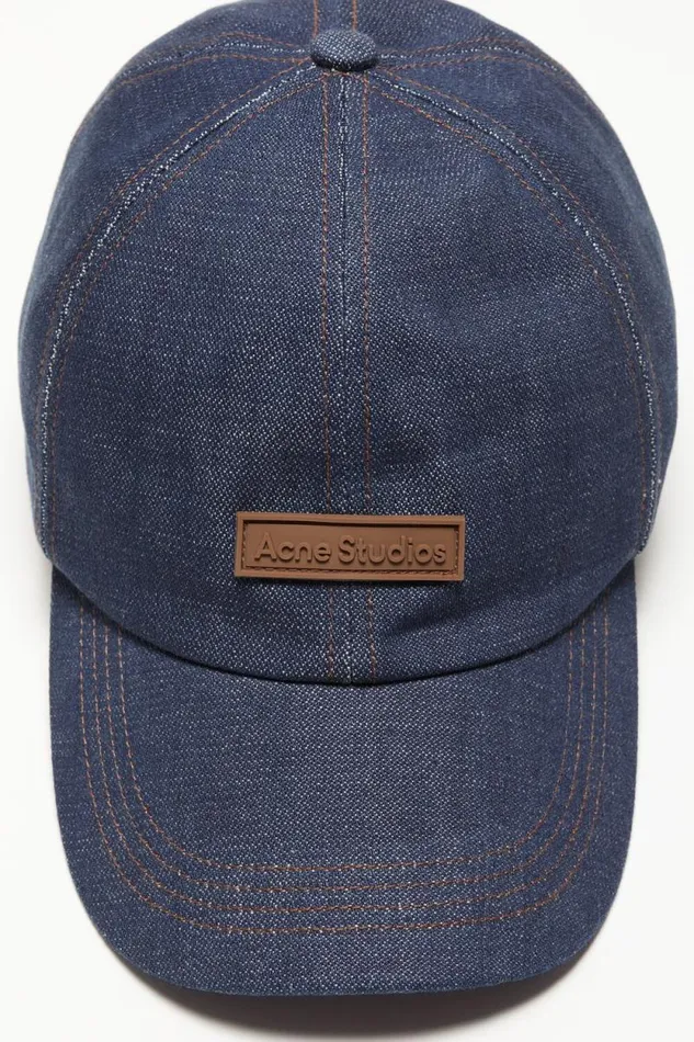 Acne Studios Denim Baseball Cap Indigo Blue Women Hats Acne Studios Denim Baseball Cap Indigo Blue Women Hats
