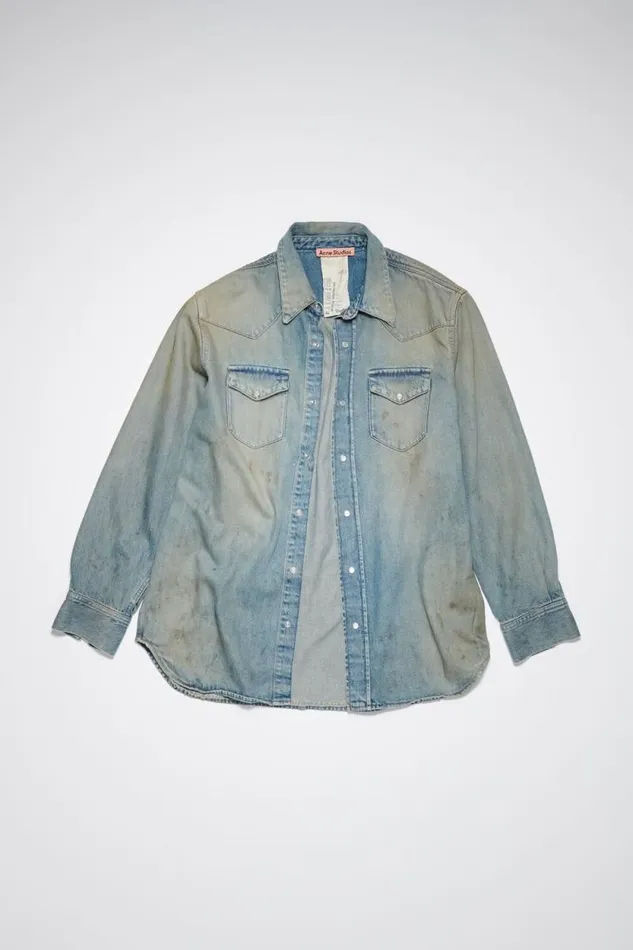 Acne Studios Denim Buttonup Shirt Mid Blue Men Shirts Acne Studios Denim Buttonup Shirt Mid Blue Men Shirts