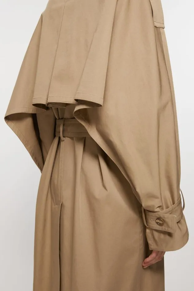 Acne Studios Doublebreasted Trench Coat Cold Beige Women Outerwear Acne Studios Doublebreasted Trench Coat Cold Beige Women Outerwear