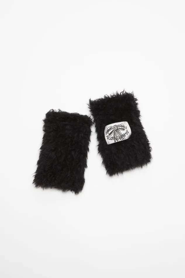 Acne Studios Fluffy Mittens Black Men Other Accessories