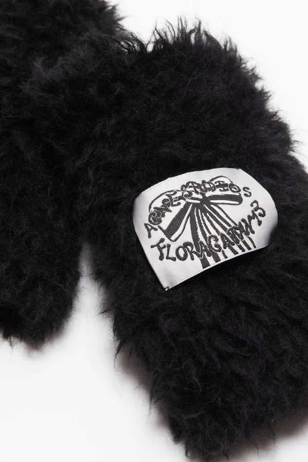 Acne Studios Fluffy Mittens Black Men Other Accessories