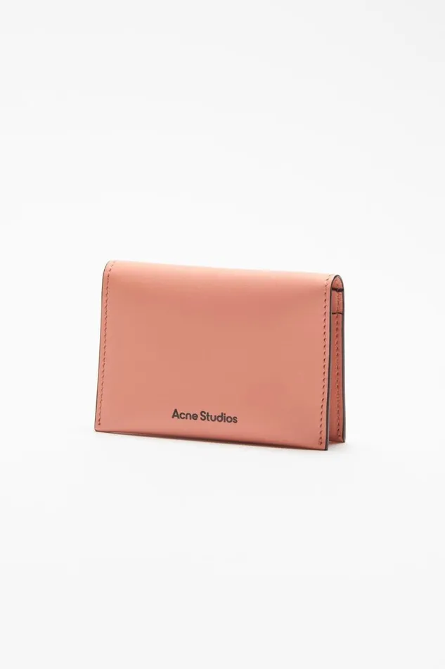Acne Studios Folded Leather Wallet Salmon Pink Women Small Leather Goods Acne Studios Folded Leather Wallet Salmon Pink Women Small Leather Goods