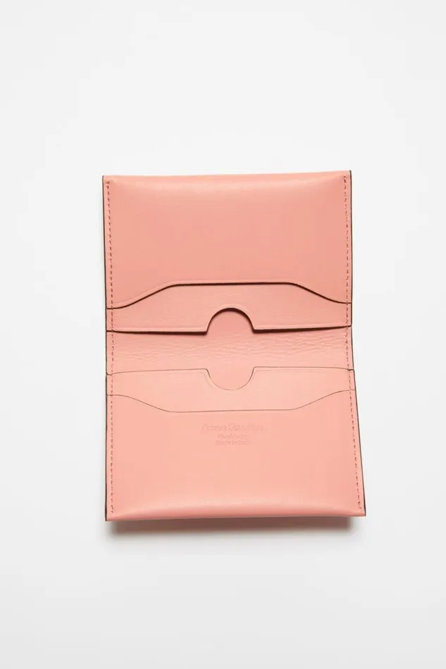 Acne Studios Folded Leather Wallet Salmon Pink Women Small Leather Goods Acne Studios Folded Leather Wallet Salmon Pink Women Small Leather Goods