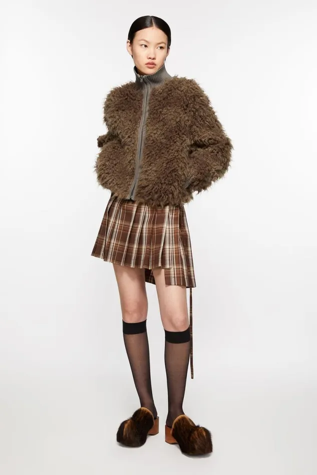 Acne Studios Furry Jacket Mud Brown Women Outerwear Acne Studios Furry Jacket Mud Brown Women Outerwear