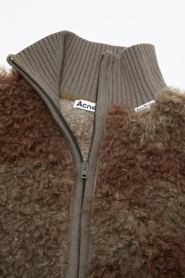 Acne Studios Furry Jacket Mud Brown Women Outerwear Acne Studios Furry Jacket Mud Brown Women Outerwear