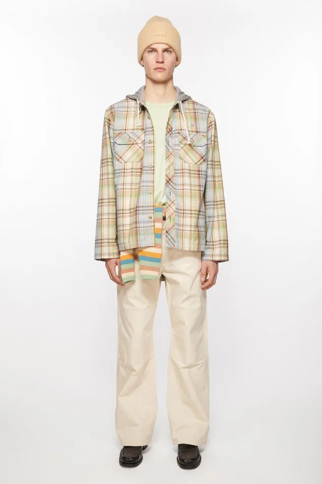 Acne Studios Hooded Overshirt Jacket Browngreen Men Outerwear