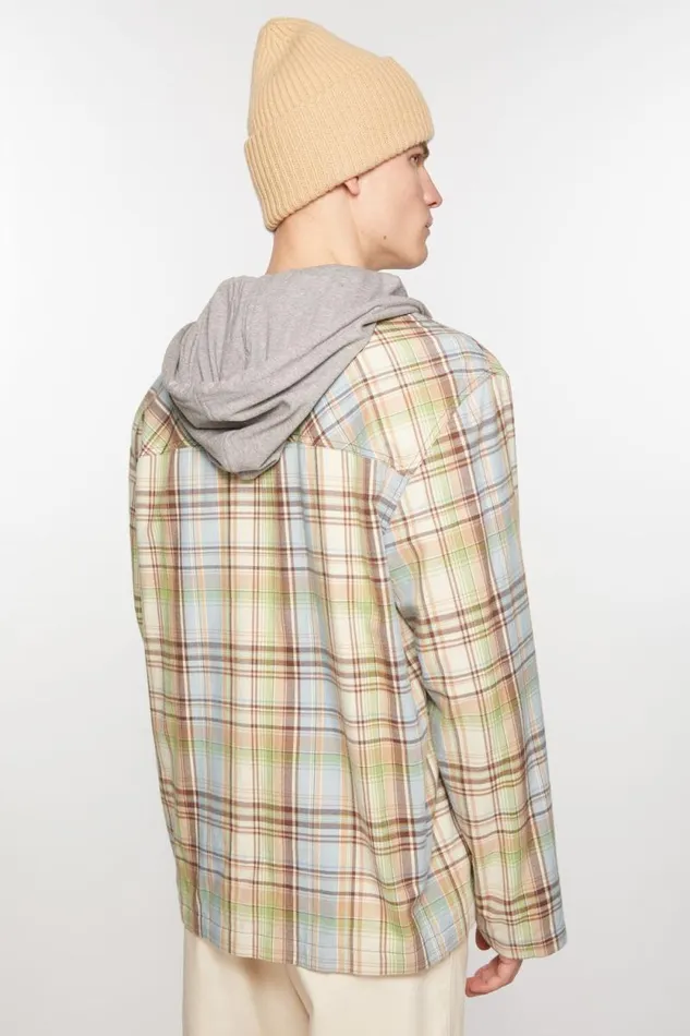 Acne Studios Hooded Overshirt Jacket Browngreen Men Outerwear Acne Studios Hooded Overshirt Jacket Browngreen Men Outerwear
