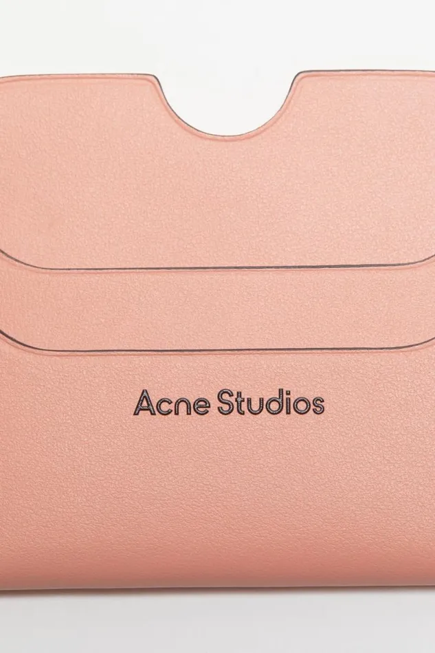 Acne Studios Leather Card Holder Salmon Pink Men Small Leather Goods Acne Studios Leather Card Holder Salmon Pink Men Small Leather Goods
