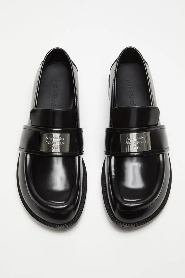 Acne Studios Leather Loafers Black Women Shoes