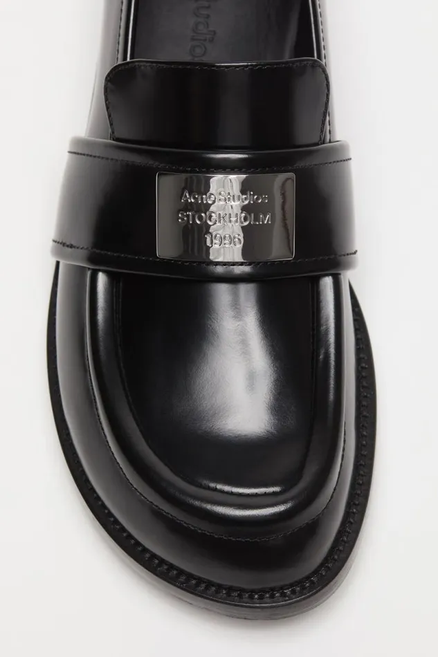 Acne Studios Leather Loafers Black Women Shoes