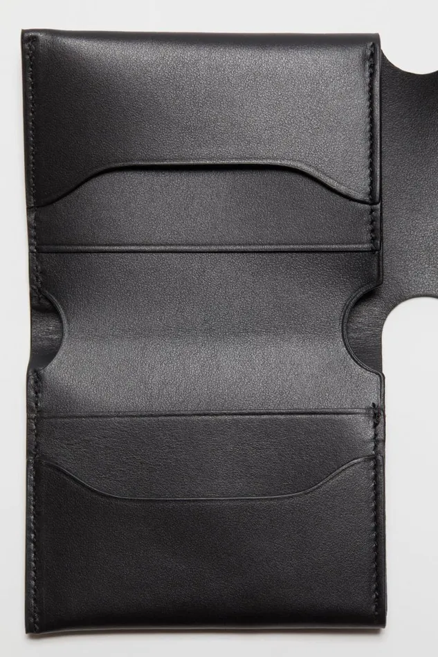 Acne Studios Leather Trifold Wallet Black Women Small Leather Goods Acne Studios Leather Trifold Wallet Black Women Small Leather Goods