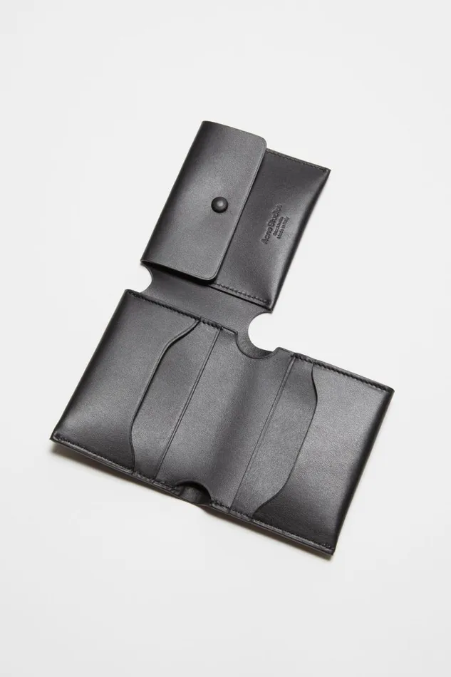Acne Studios Leather Trifold Wallet Black Women Small Leather Goods Acne Studios Leather Trifold Wallet Black Women Small Leather Goods