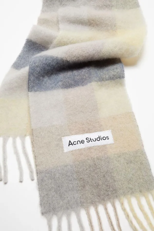 Acne Studios Mohair Checked Scarf Vanillabeigelavender Women Scarves Acne Studios Mohair Checked Scarf Vanillabeigelavender Women Scarves