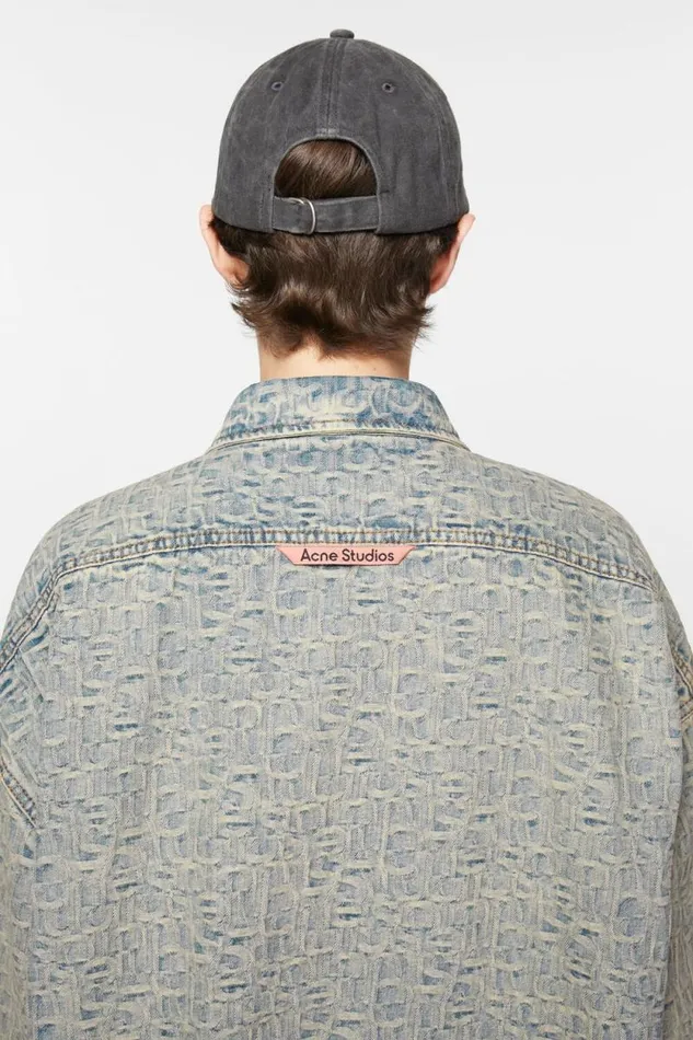 Acne Studios Monogram Denim Shirt 8211 Relaxed Fit Bluebeige Men Shirts Acne Studios Monogram Denim Shirt 8211 Relaxed Fit Bluebeige Men Shirts