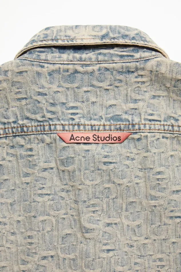 Acne Studios Monogram Denim Shirt 8211 Relaxed Fit Bluebeige Men Shirts Acne Studios Monogram Denim Shirt 8211 Relaxed Fit Bluebeige Men Shirts