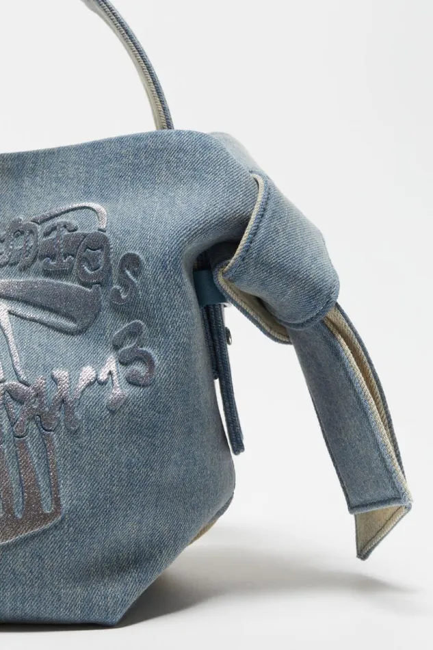 Acne Studios Musubi Mini Shoulder Bag Dusty Blue Women Bags Acne Studios Musubi Mini Shoulder Bag Dusty Blue Women Bags