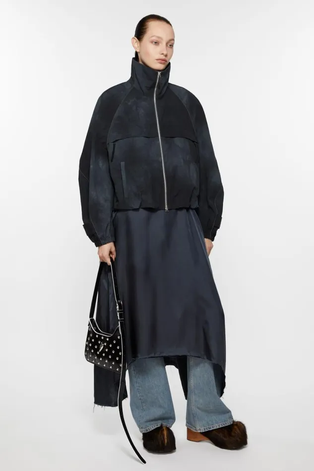 Acne Studios Nylon Jacket Stone Black Women Outerwear Acne Studios Nylon Jacket Stone Black Women Outerwear