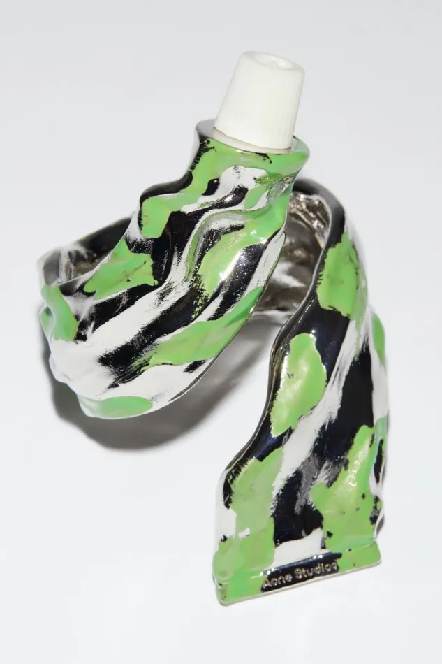 Acne Studios Paint Tube Bracelet Silvergreen Women Jewellery Acne Studios Paint Tube Bracelet Silvergreen Women Jewellery