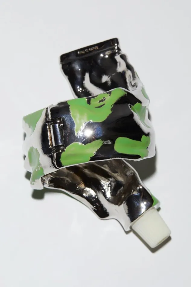 Acne Studios Paint Tube Bracelet Silvergreen Women Jewellery Acne Studios Paint Tube Bracelet Silvergreen Women Jewellery