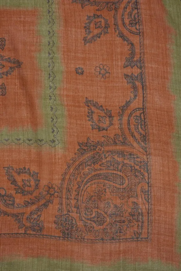 Acne Studios Print Light Wool Scarf Khaki Greenrust Orange Men Scarves Acne Studios Print Light Wool Scarf Khaki Greenrust Orange Men Scarves