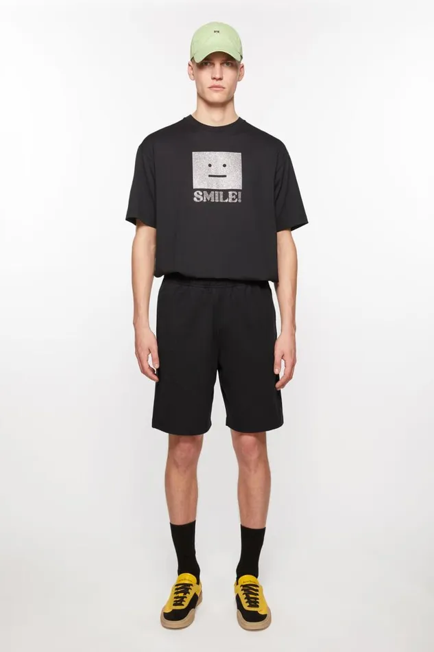 Acne Studios Printed Sweat Shorts Black Women Shorts