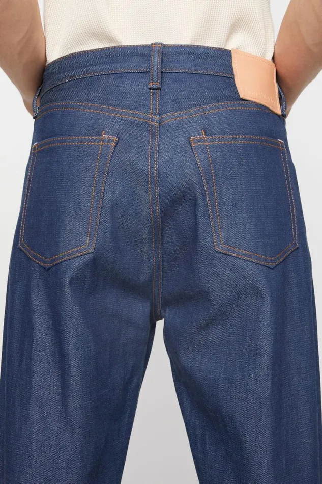 Acne Studios Regular Fit Jeans 1996 Indigo Blue Men Jeans Acne Studios Regular Fit Jeans 1996 Indigo Blue Men Jeans