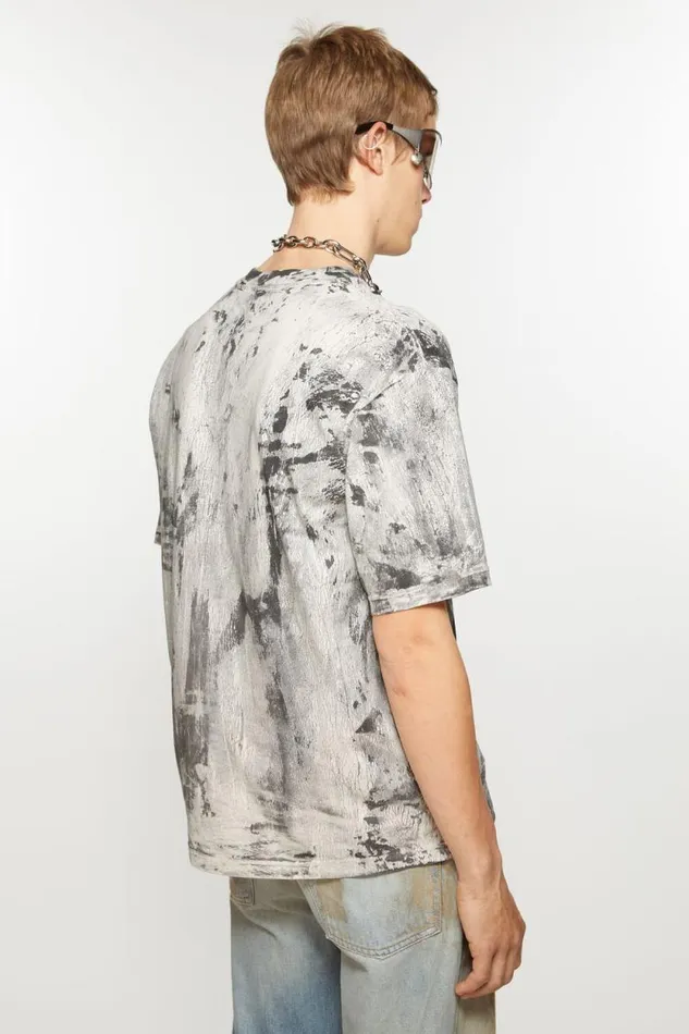 Acne Studios Tshirt Plaster Print Faded Black Women Tshirts Acne Studios Tshirt Plaster Print Faded Black Women Tshirts