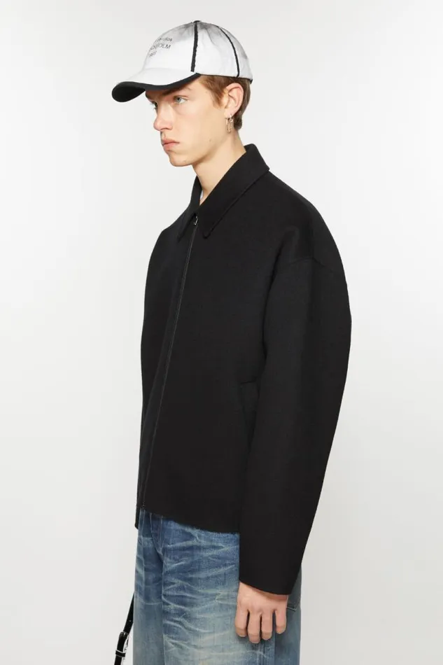 Acne Studios Wool Zipper Jacket Black Men Outerwear Acne Studios Wool Zipper Jacket Black Men Outerwear