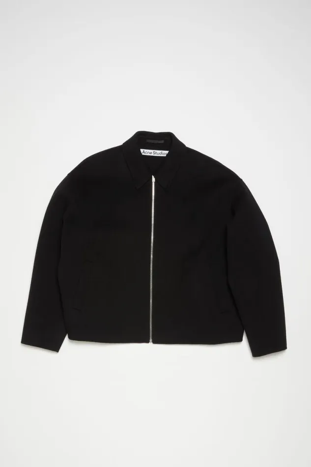Acne Studios Wool Zipper Jacket Black Men Outerwear Acne Studios Wool Zipper Jacket Black Men Outerwear