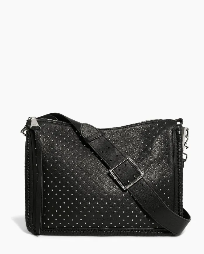 Aimee Kestenberg Crossbody Bags Women Famous Large Crossbody Black With Shiny Silver Studs