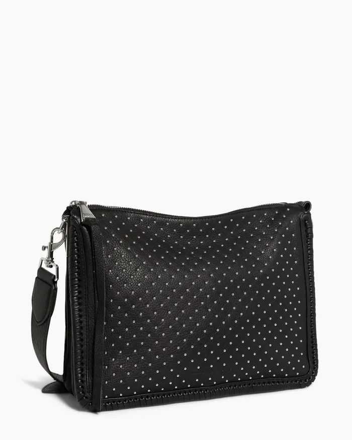 Aimee Kestenberg Crossbody Bags Women Famous Large Crossbody Black With Shiny Silver Studs
