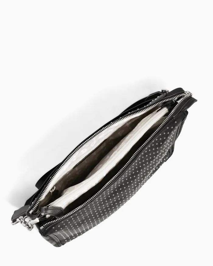 Aimee Kestenberg Crossbody Bags Women Famous Large Crossbody Black With Shiny Silver Studs