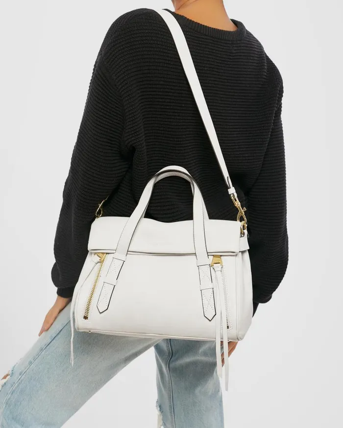 Aimee Kestenberg Satchels Women Bali Double Entry Satchel Cloud With Shiny Gold