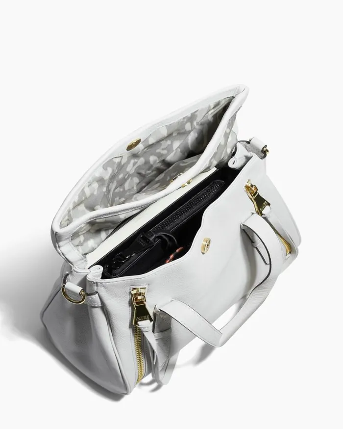 Aimee Kestenberg Satchels Women Bali Double Entry Satchel Cloud With Shiny Gold