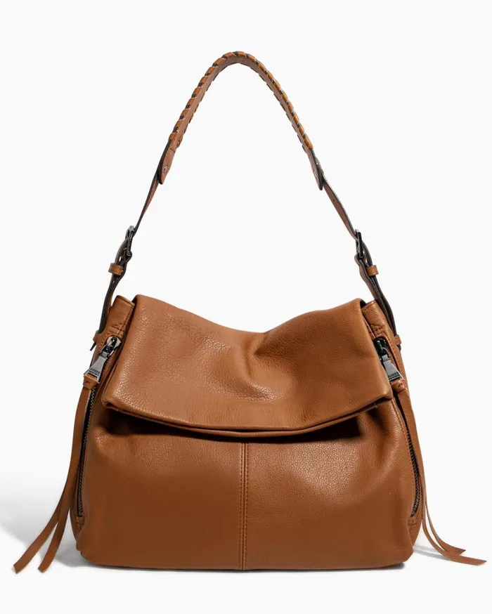 Aimee Kestenberg Shoulder Bags Women Bali Hobo Chestnut Brown With Gunmetal