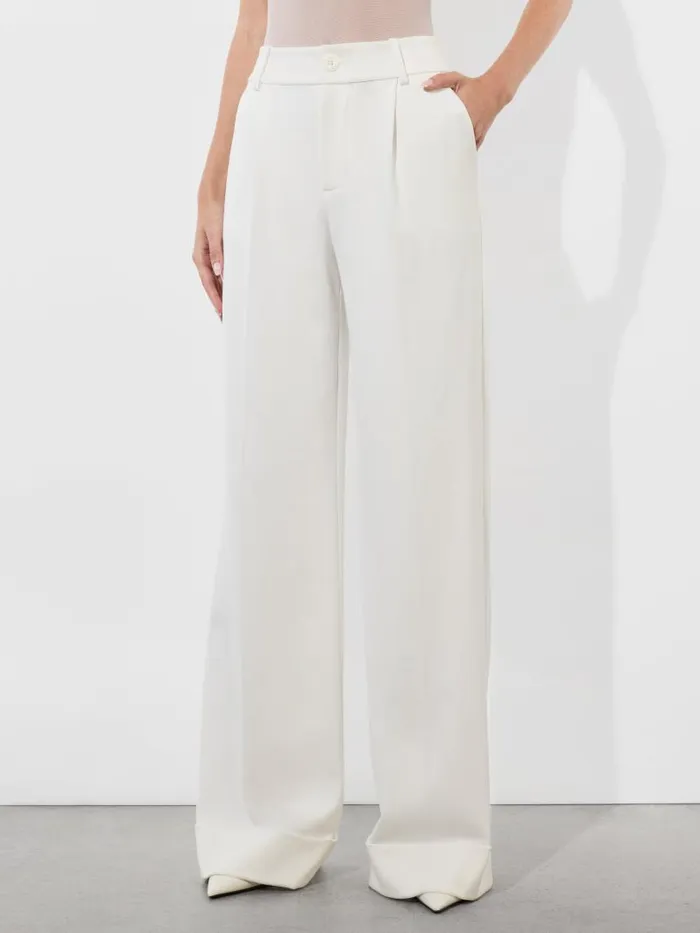 Alice Olivia TOMASA HIGH RISE FULL LENGTH CUFF PANT Mineral Blue Women Pants