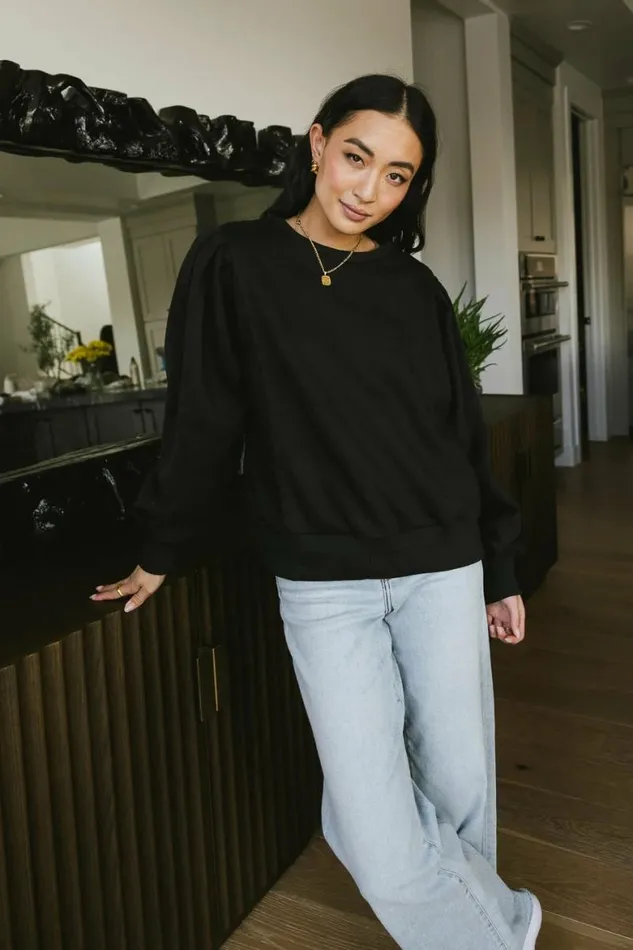 Amalia Sweatshirt In Black Black Women Bohme Tops