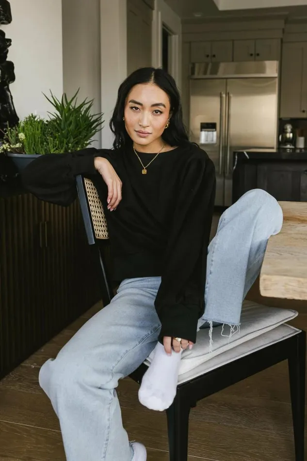 Amalia Sweatshirt In Black Black Women Bohme Tops