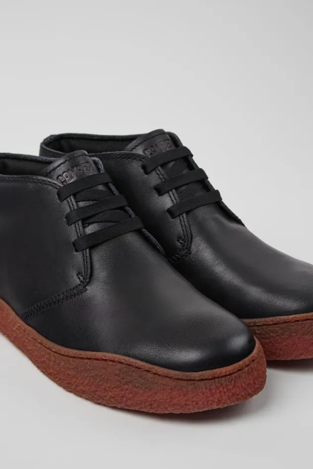 Ankle Boots Men Camper Peu Terreno Black Leather Ankle Boots
