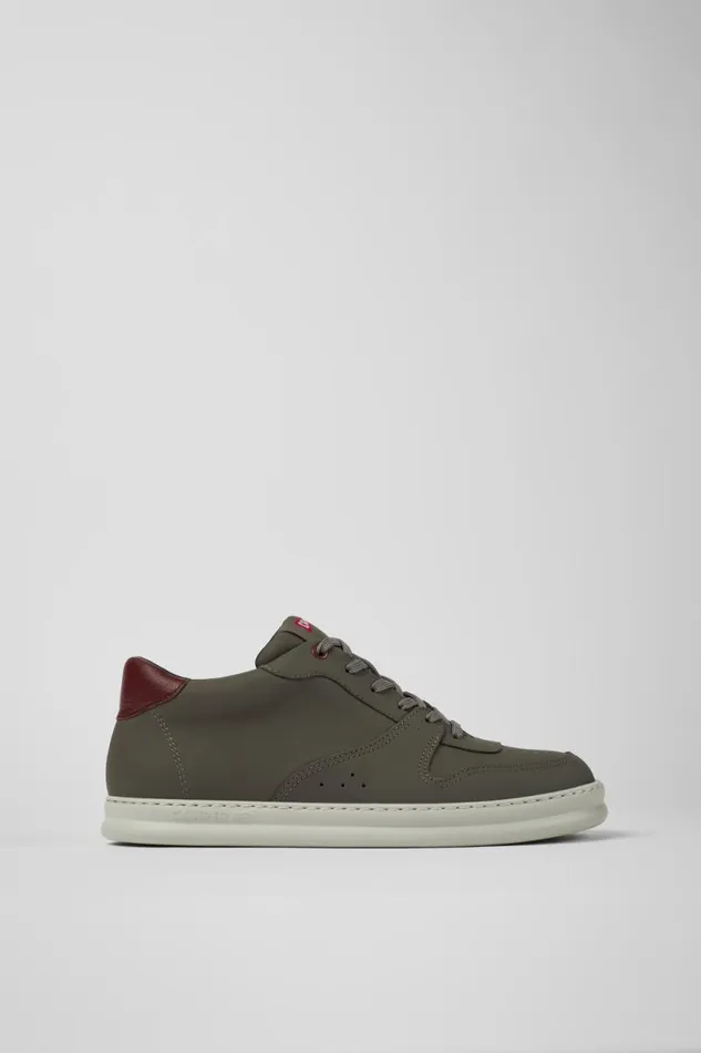 Ankle Boots Men Camper Runner Brownish Gray Leather Sneakers Ankle Boots Men Camper Runner Brownish Gray Leather Sneakers