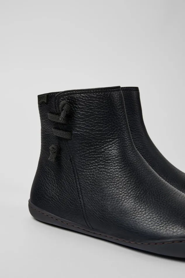 Ankle Boots Women Camper Peu Black Leather Boots