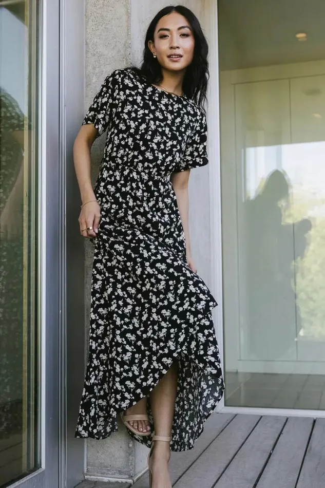Ariel Floral Dress Black Women Bohme Dresses