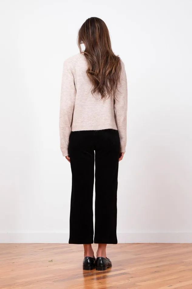 Avenue Montaigne ALEX Corduroy Black Women Pants