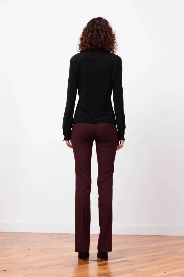 Avenue Montaigne BECCA Flannel Wine Women Pants