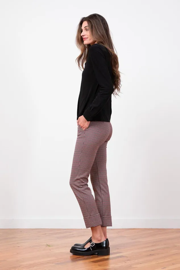 Avenue Montaigne BEN Houndstooth Plaid Women Pants