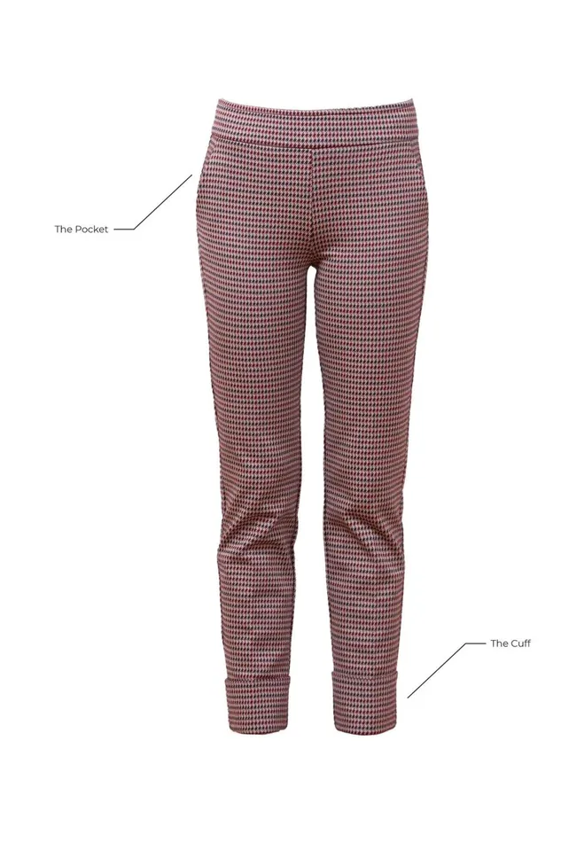 Avenue Montaigne BEN Houndstooth Plaid Women Pants