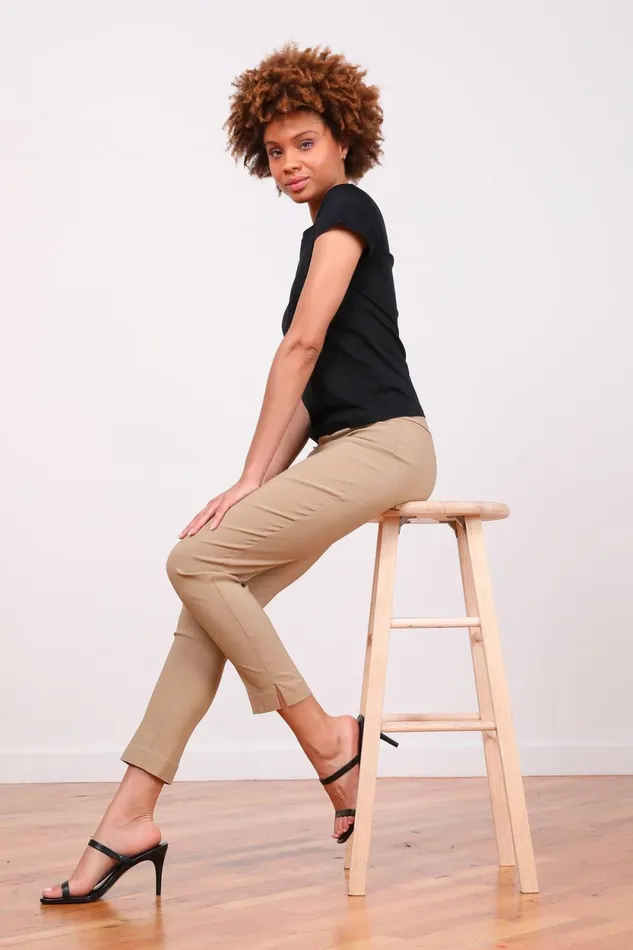 Avenue Montaigne PARS Signature Camel Women Pants